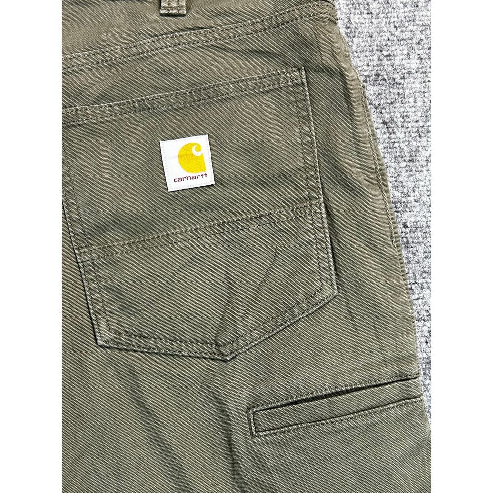 Carhartt Relaxed Fit Cargo Cut Off Shorts Olive Green Men's Size 33 Canvas - Picture 4 of 6